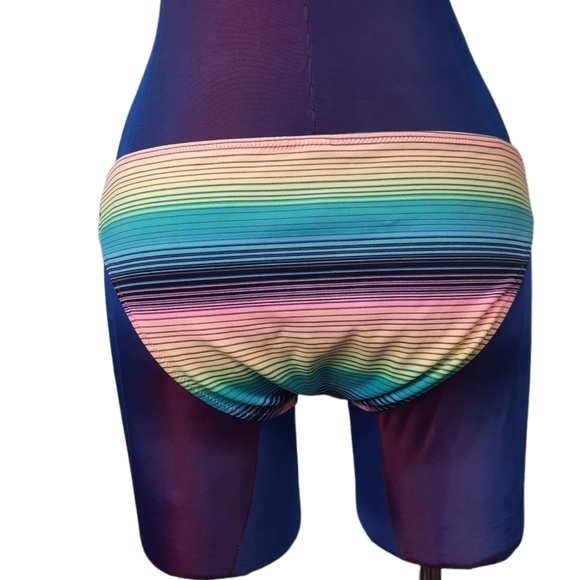 Victoria's Secret Pastel Rainbow Striped Bikini Bottom‎ Size Small Women's - Picture 4 of 6